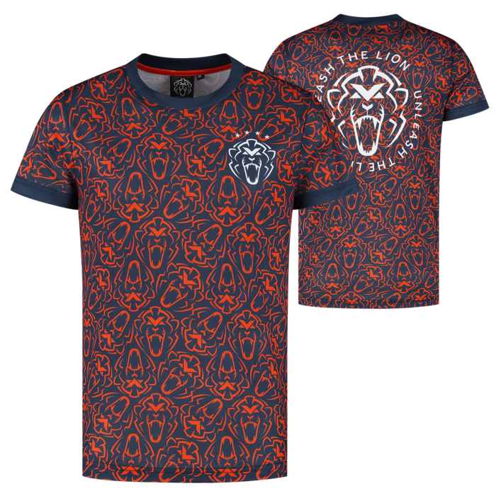 Orange Lion Sportshirt - Navy - Unleash The Lion image