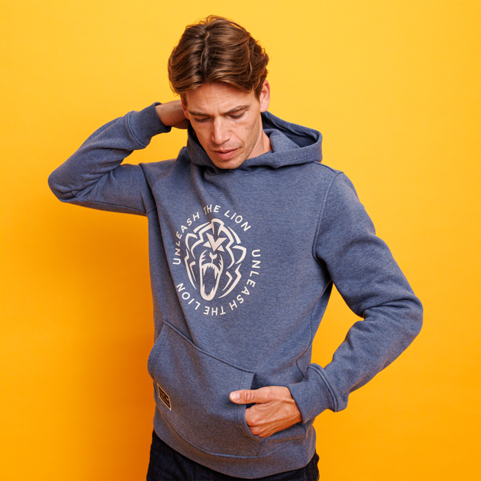 Hoodie - Heather Blue - Unleash The Lion image